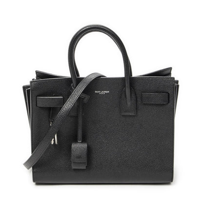 Saint Laurent Yves Baby Sac Black Gray Calfskin Leather Messenger Bag