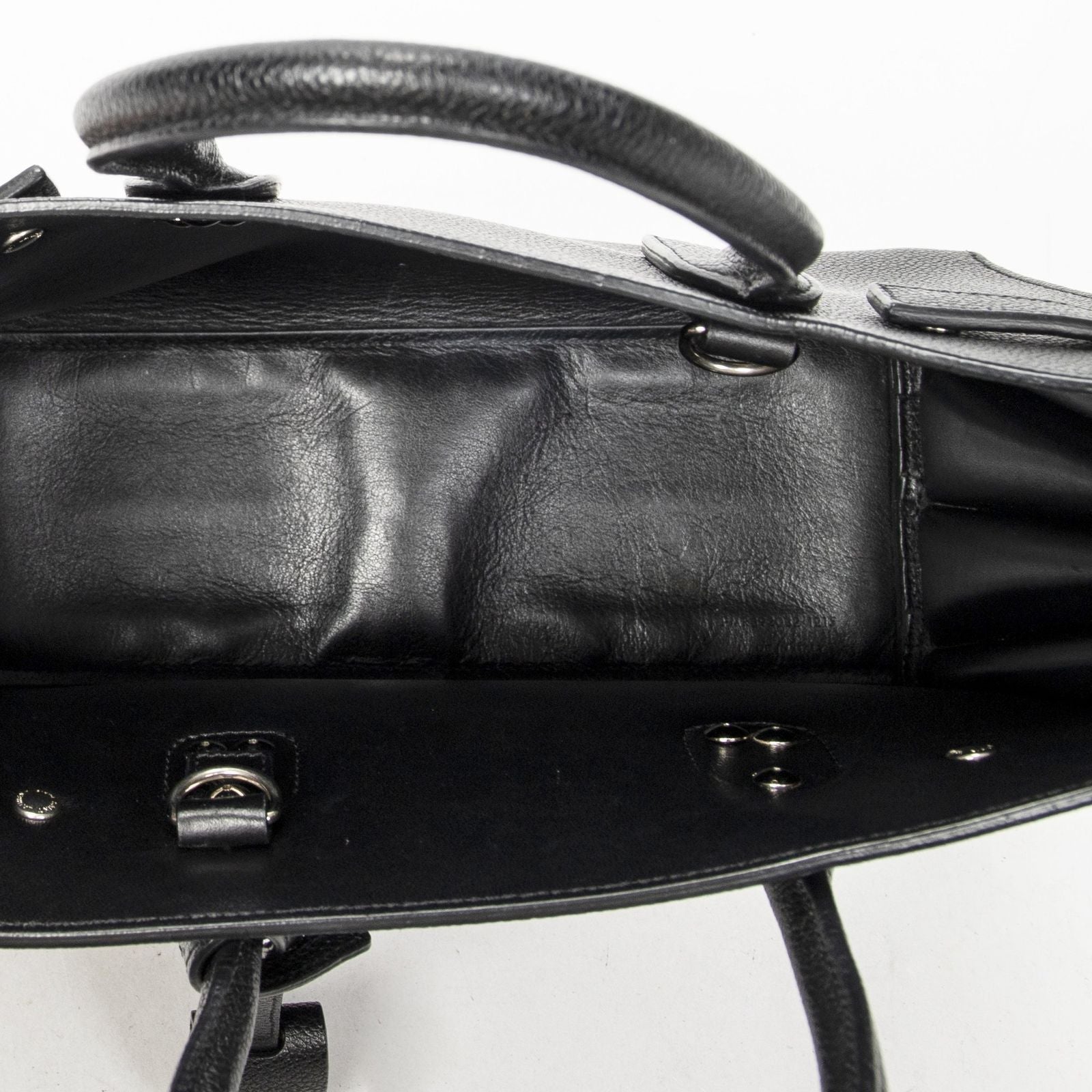 Saint Laurent Yves Baby Sac Black Gray Calfskin Leather Messenger Bag — view 9