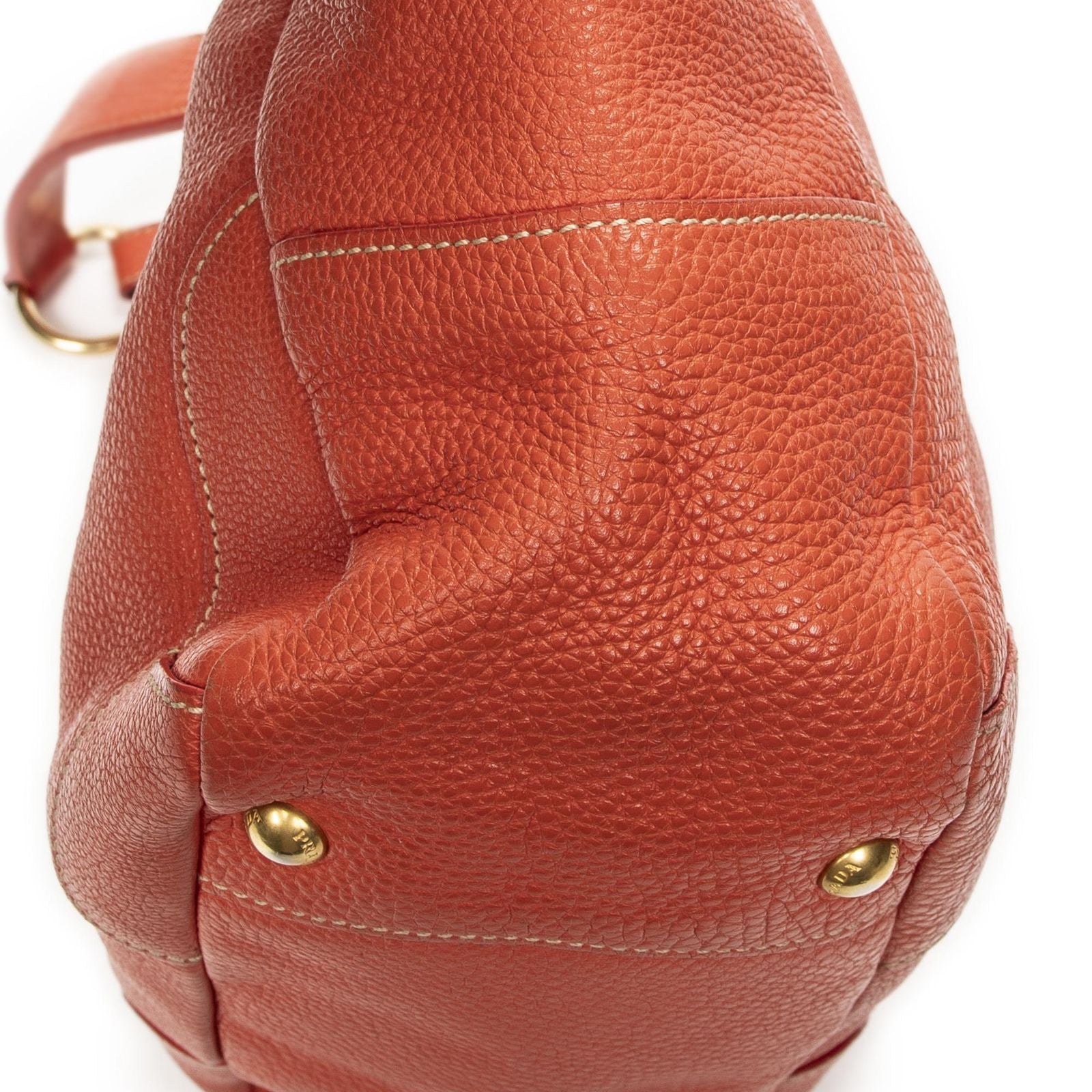 Prada Side Pocket Ring Orange Vitello Daino — view 7