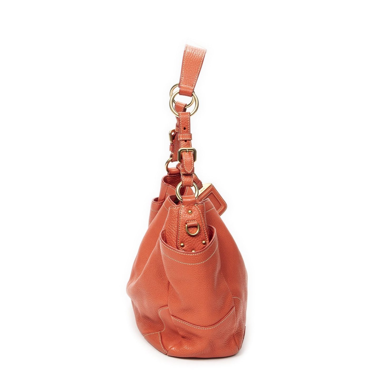 Prada Side Pocket Ring Orange Vitello Daino — view 4