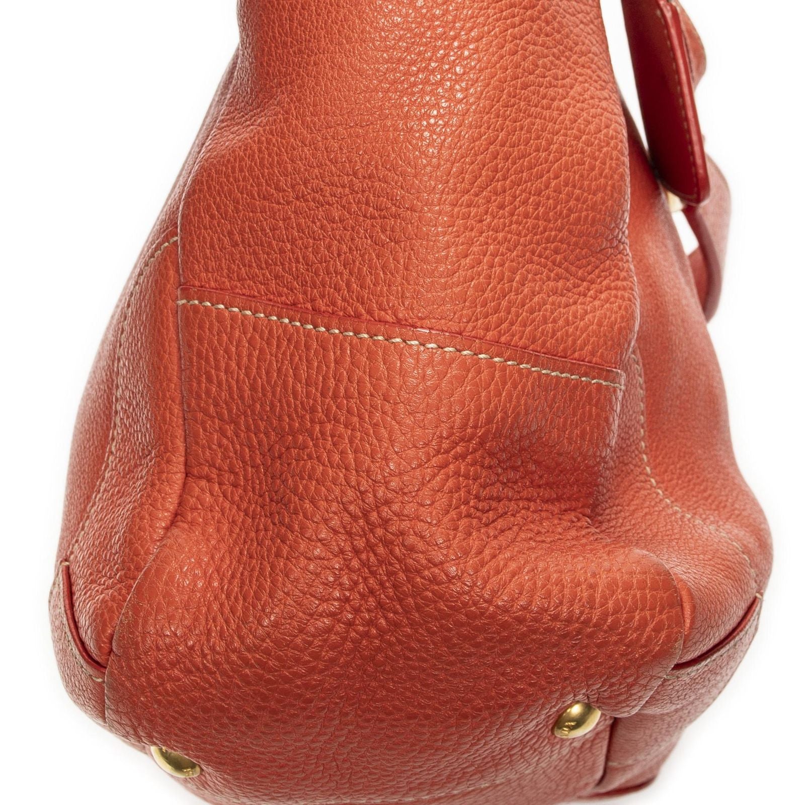 Prada Side Pocket Ring Orange Vitello Daino — view 8