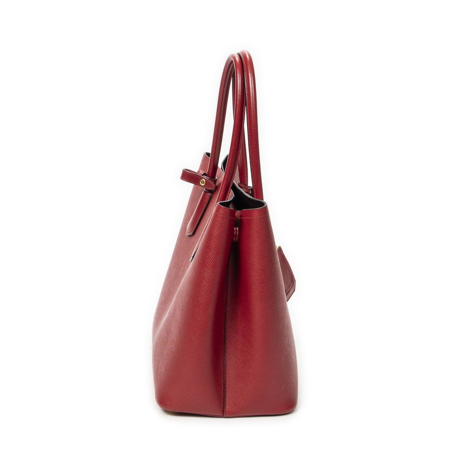 Prada Cuir Double Handle Tote Red Saffiano Leather — view 4