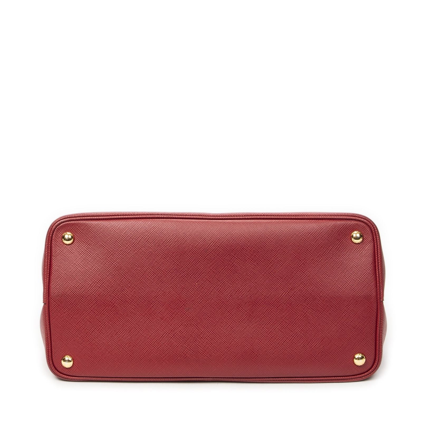 Prada Cuir Double Handle Tote Red Saffiano Leather — view 6