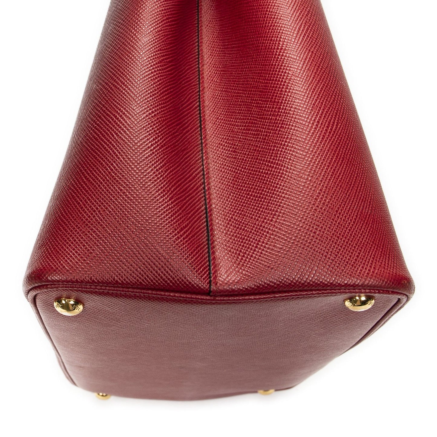 Prada Cuir Double Handle Tote Red Saffiano Leather — view 7