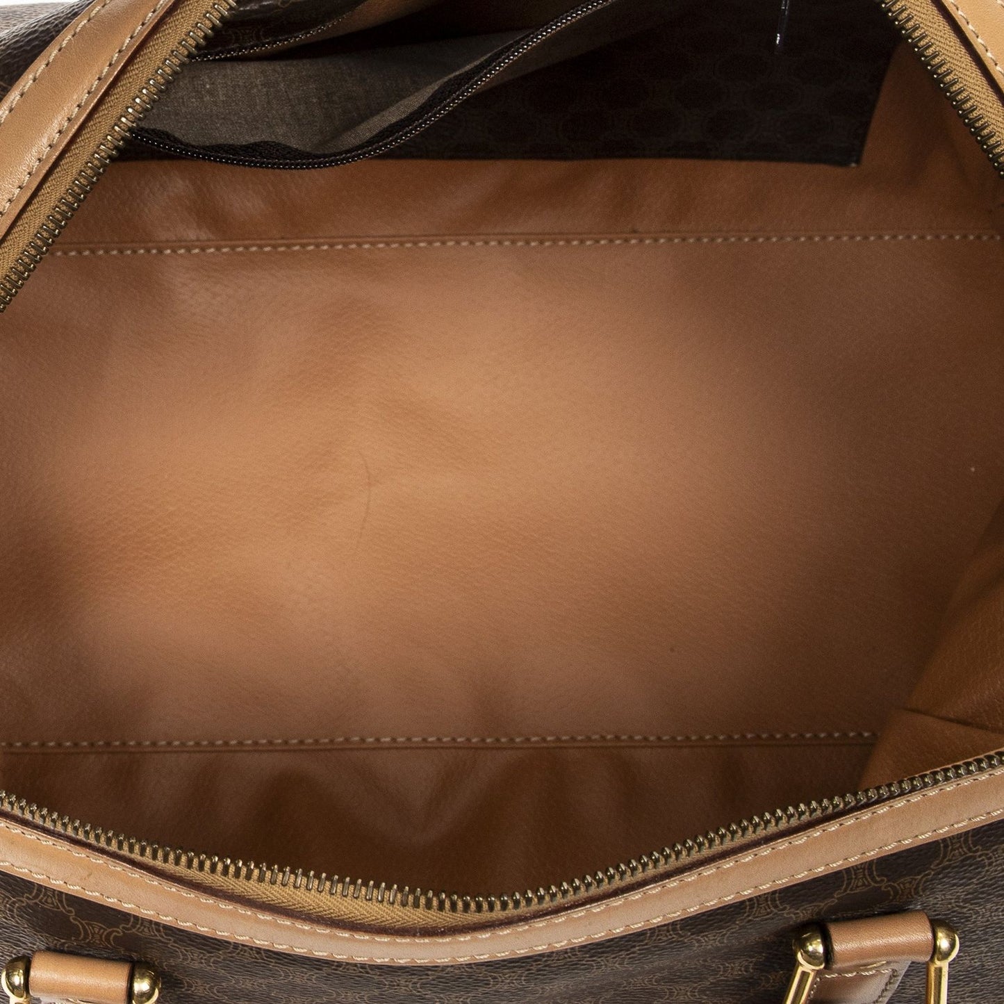 Celine Midi Amboston Brown Beige Macadam Canvas Shoulder Bag — view 9