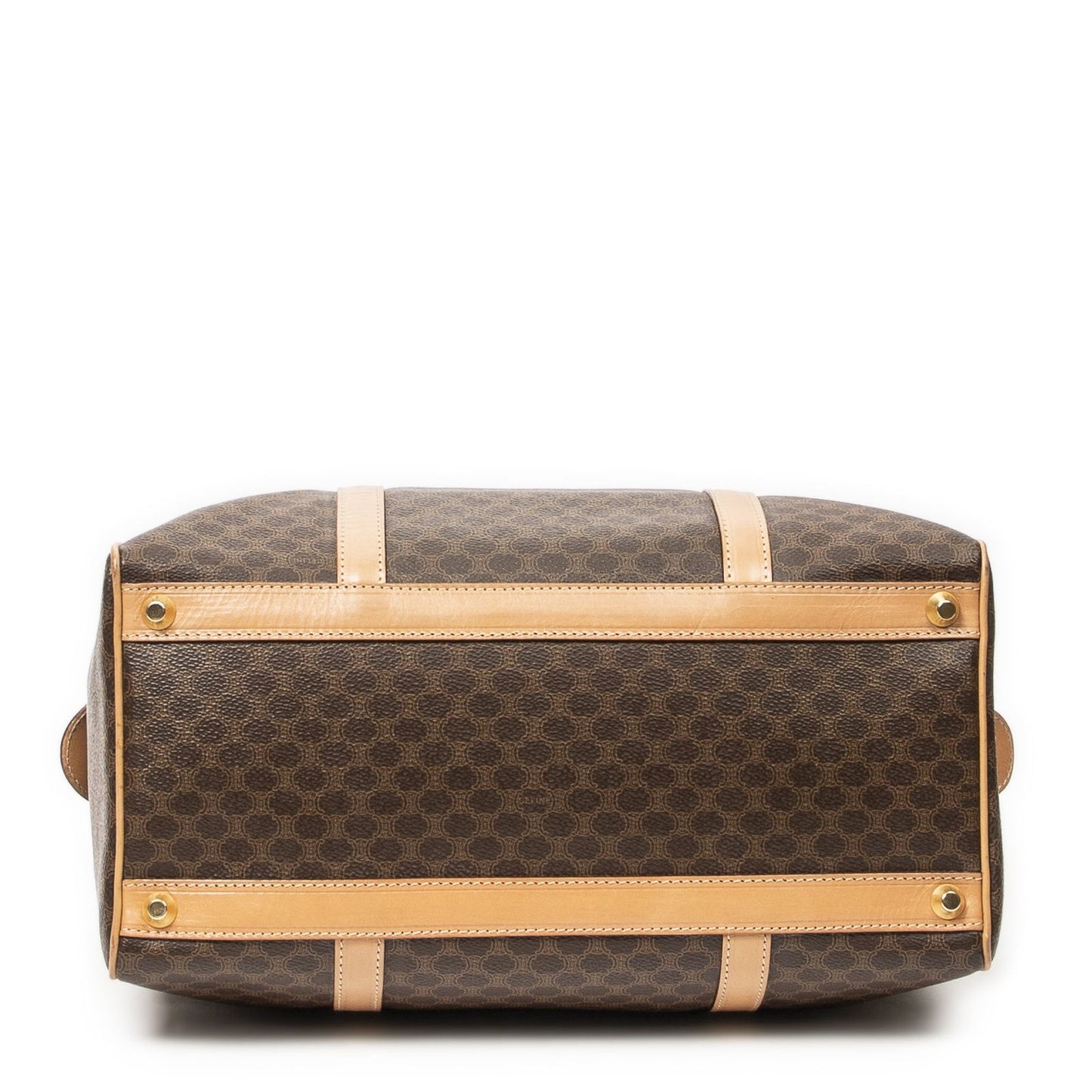 Celine Midi Amboston Brown Beige Macadam Canvas Shoulder Bag — view 6