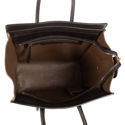 Celine Micro Luggage Tricolor Black Blue Calfskin Leather — view 9