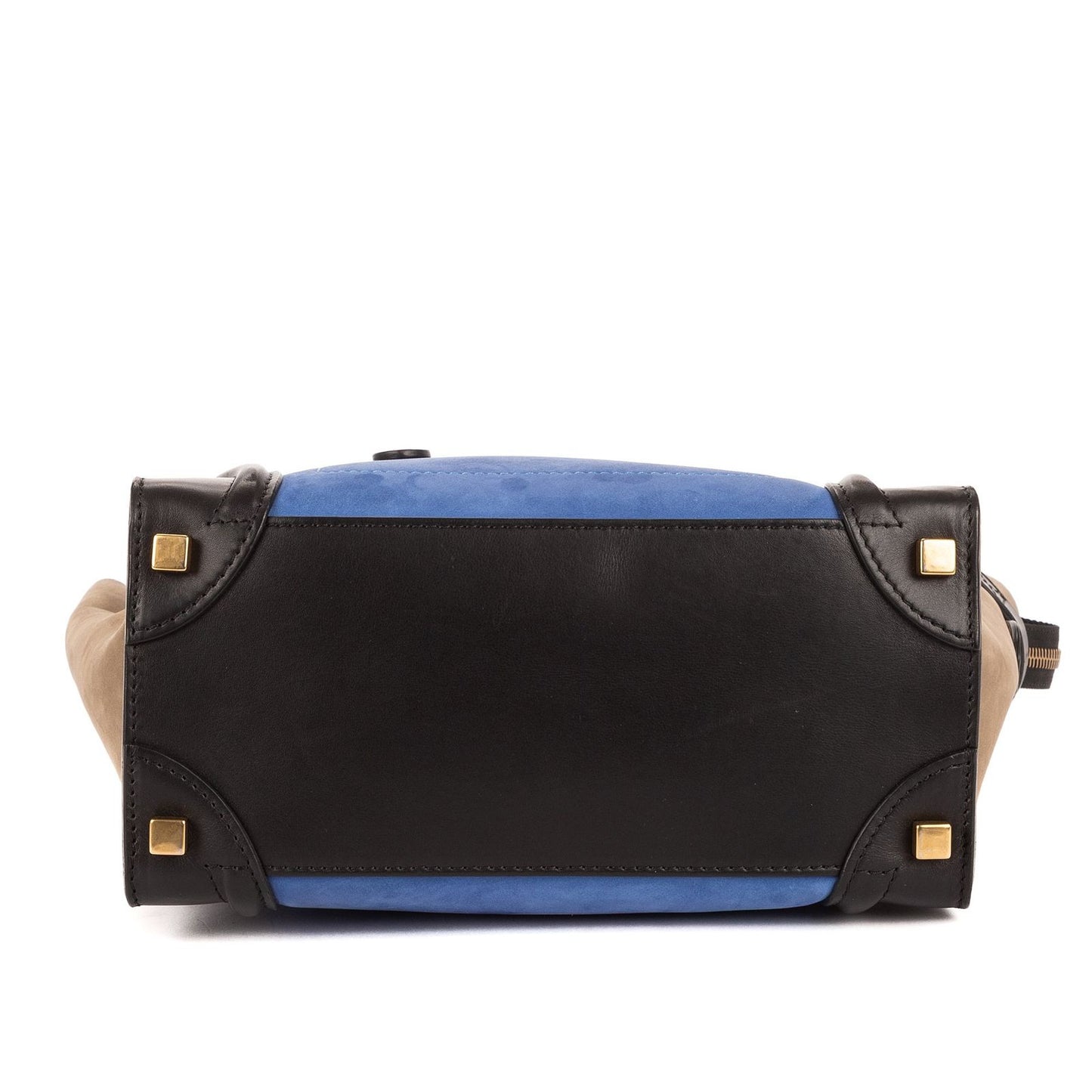 Celine Micro Luggage Tricolor Black Blue Calfskin Leather — view 6