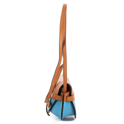 Loewe Gate Dual Brown Blue Calfskin Leather Messenger Bag — view 3