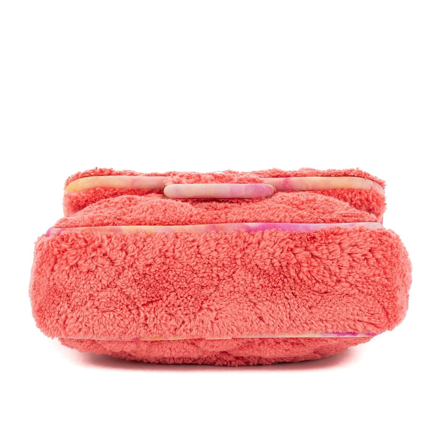 Chanel Terry Cloth Jumbo Single Flap Pink Quilted Satin — view 6
