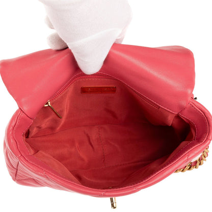 Chanel Classic 19 Flap Pink Quilted Lambskin Leather — view 9