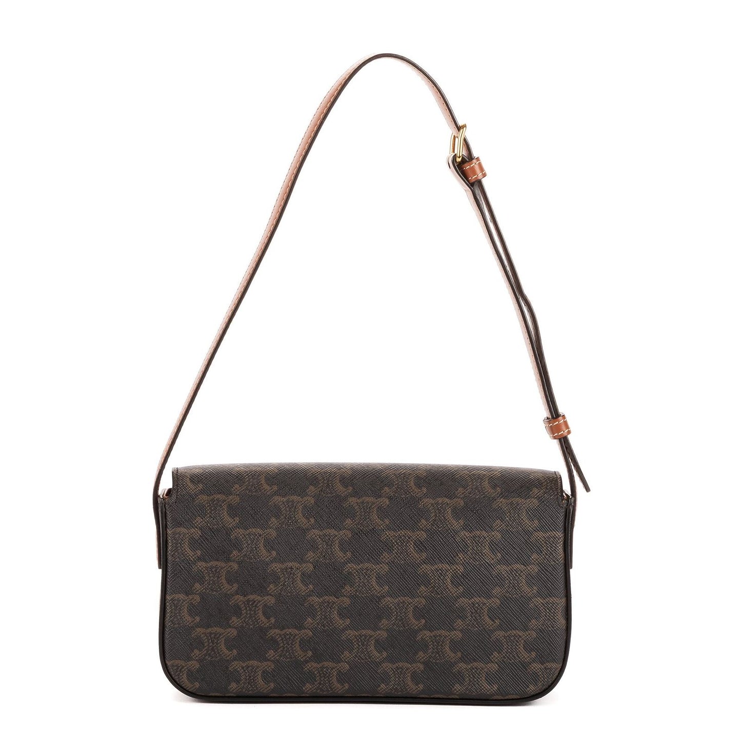 Celine Classic Claude Triomphe Brown Striped Canvas Messenger Bag — view 5