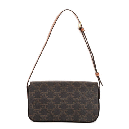 Celine Classic Claude Triomphe Brown Striped Canvas Messenger Bag — view 5