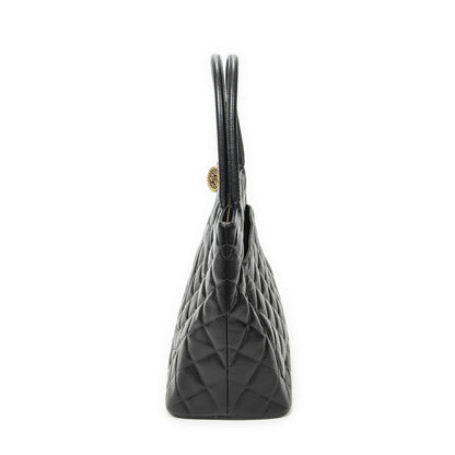 Chanel Timeless Medallion Tote Black Quilted Caviar Leather — view 3