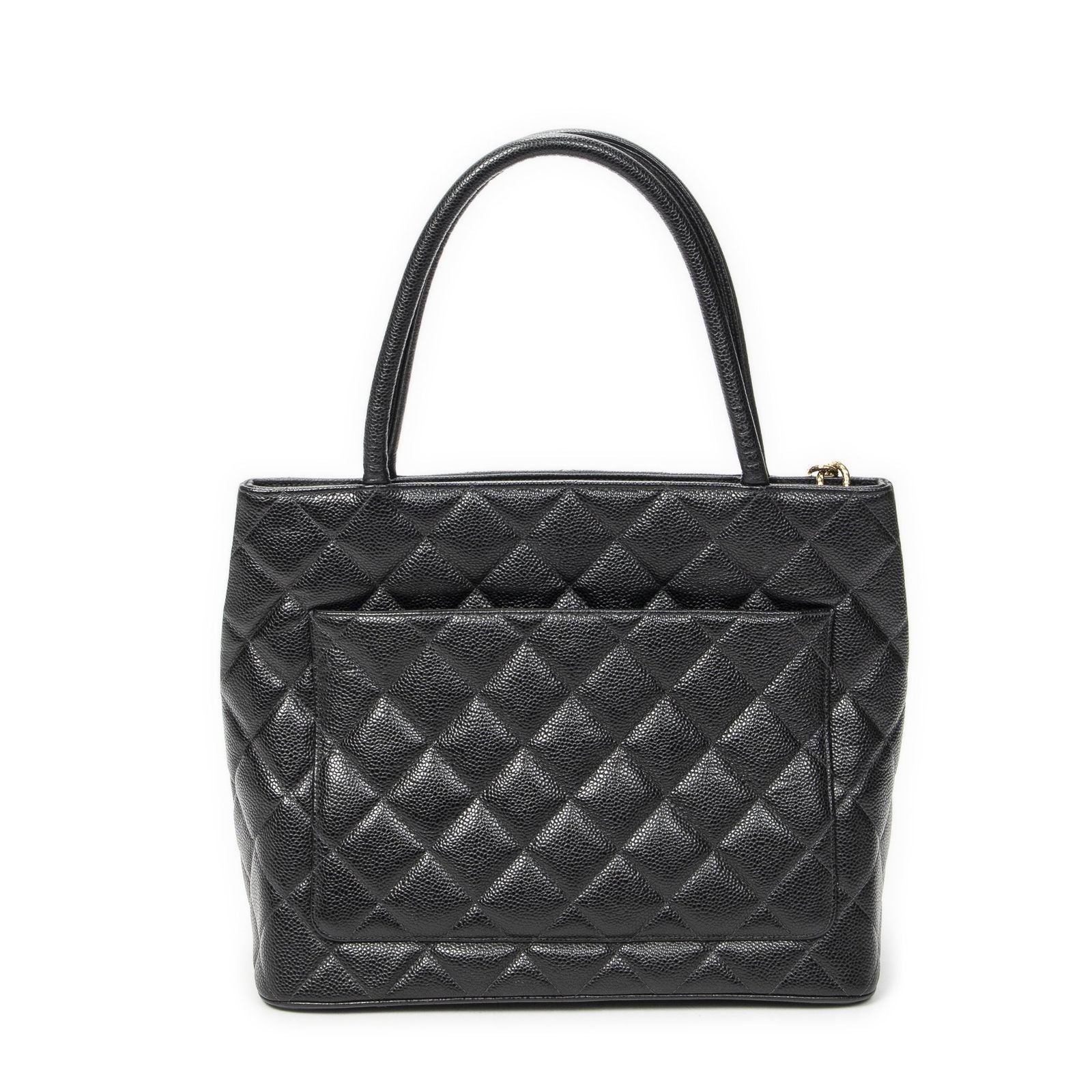 Chanel Timeless Medallion Tote Black Quilted Caviar Leather — view 5