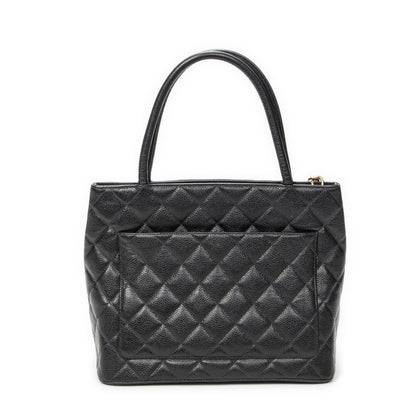 Chanel Timeless Medallion Tote Black Quilted Caviar Leather — view 5