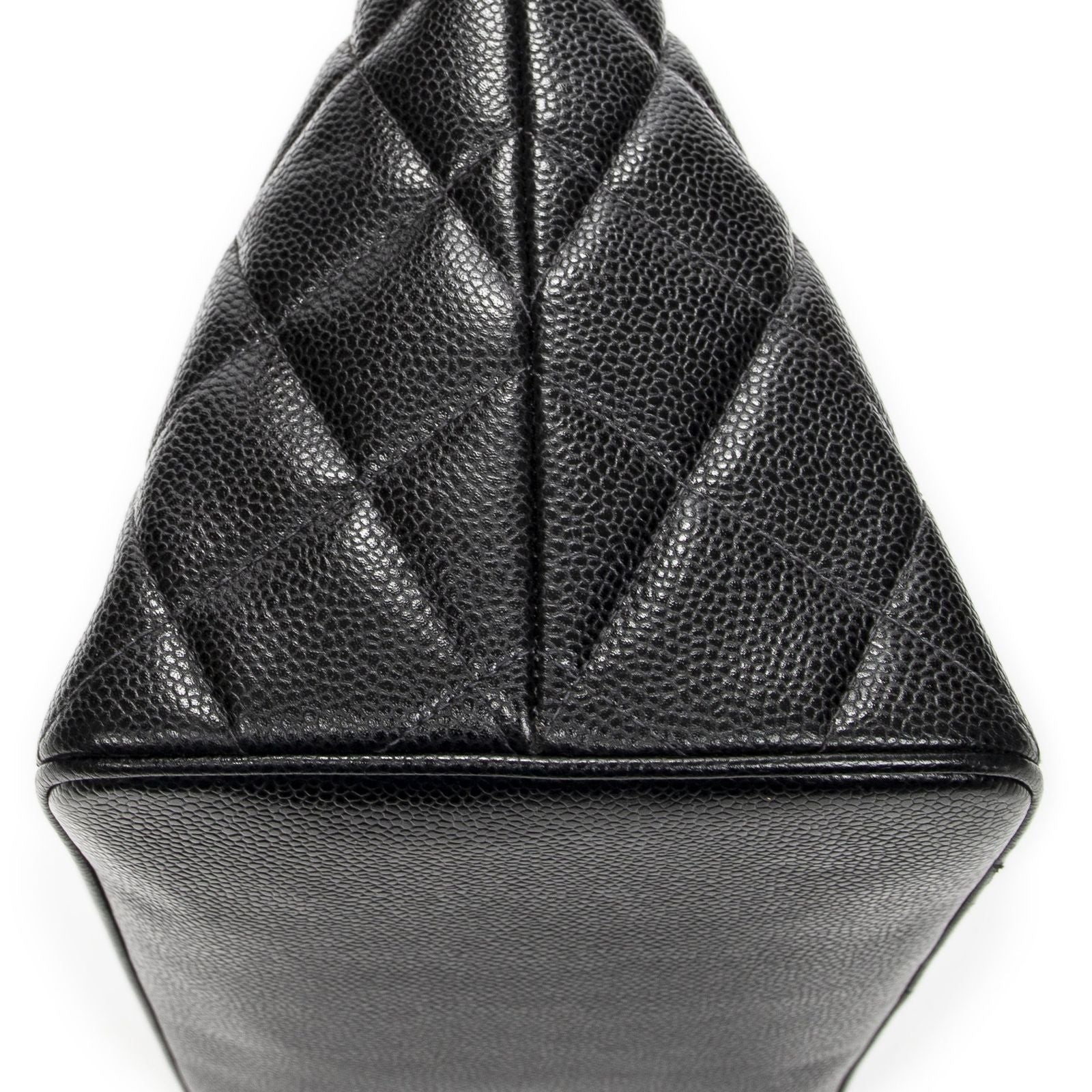 Chanel Timeless Medallion Tote Black Quilted Caviar Leather — view 8