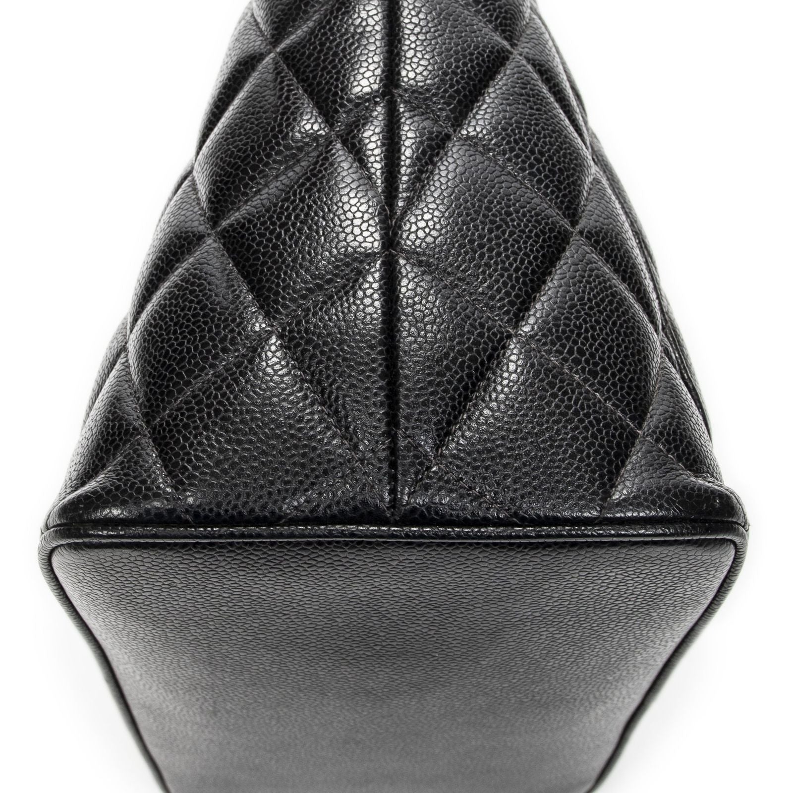 Chanel Timeless Medallion Tote Black Quilted Caviar Leather — view 8