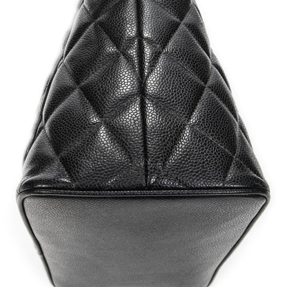 Chanel Timeless Medallion Tote Black Quilted Caviar Leather — view 7