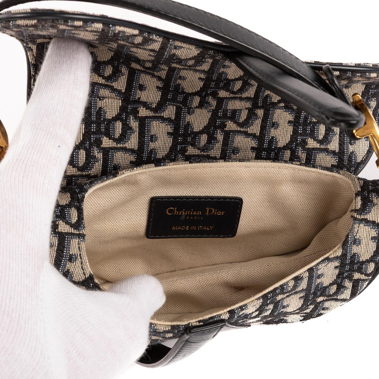 Dior Oblique Saddle Navy Diorissimo Canvas — view 9