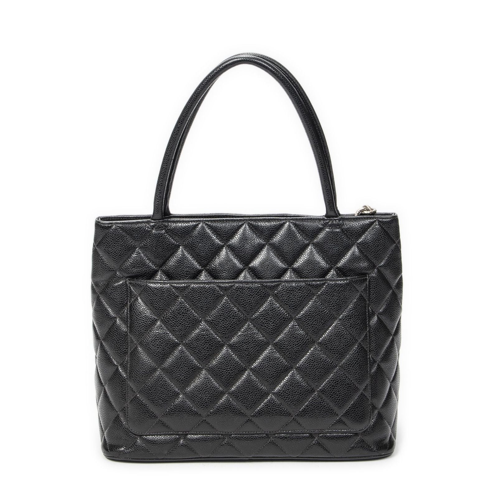Chanel Timeless Medallion Tote Black Quilted Caviar Leather — view 5