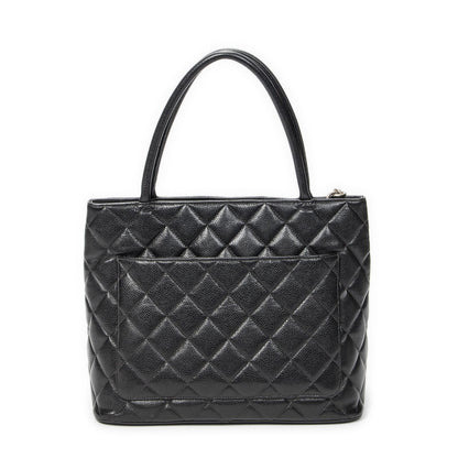 Chanel Timeless Medallion Tote Black Quilted Caviar Leather — view 5
