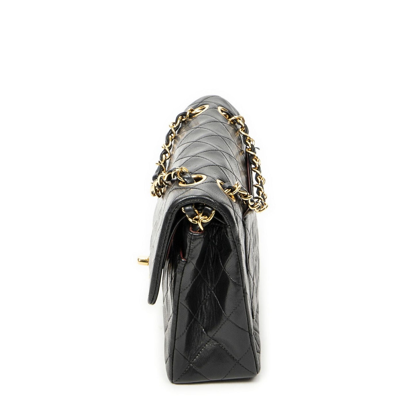 Chanel Quilted Double Flap Black Lambskin Leather — view 3
