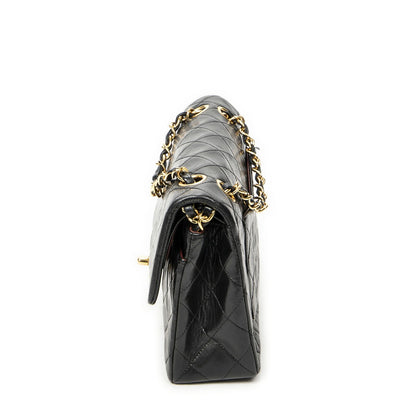 Chanel Quilted Double Flap Black Lambskin Leather — view 3