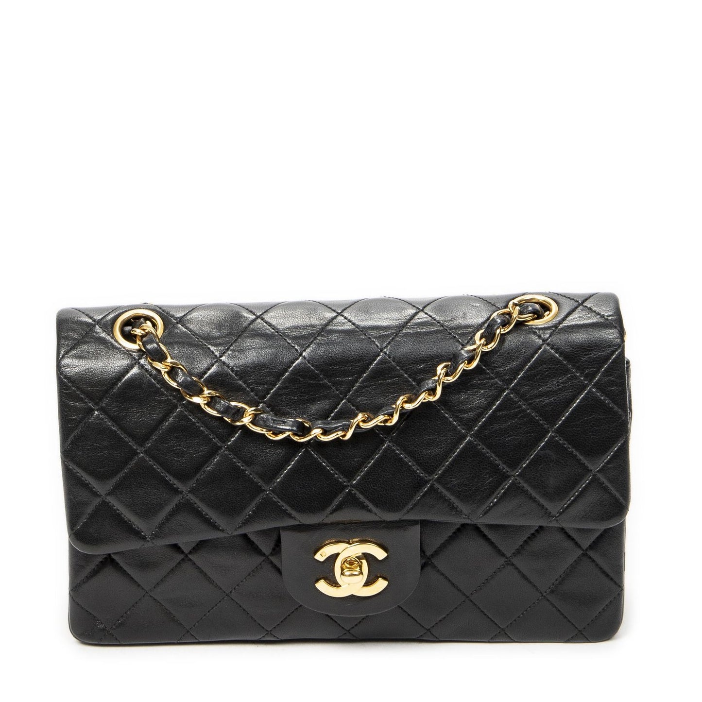 Chanel Quilted Double Flap Black Lambskin Leather