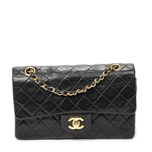 Chanel Quilted Double Flap Black Lambskin Leather