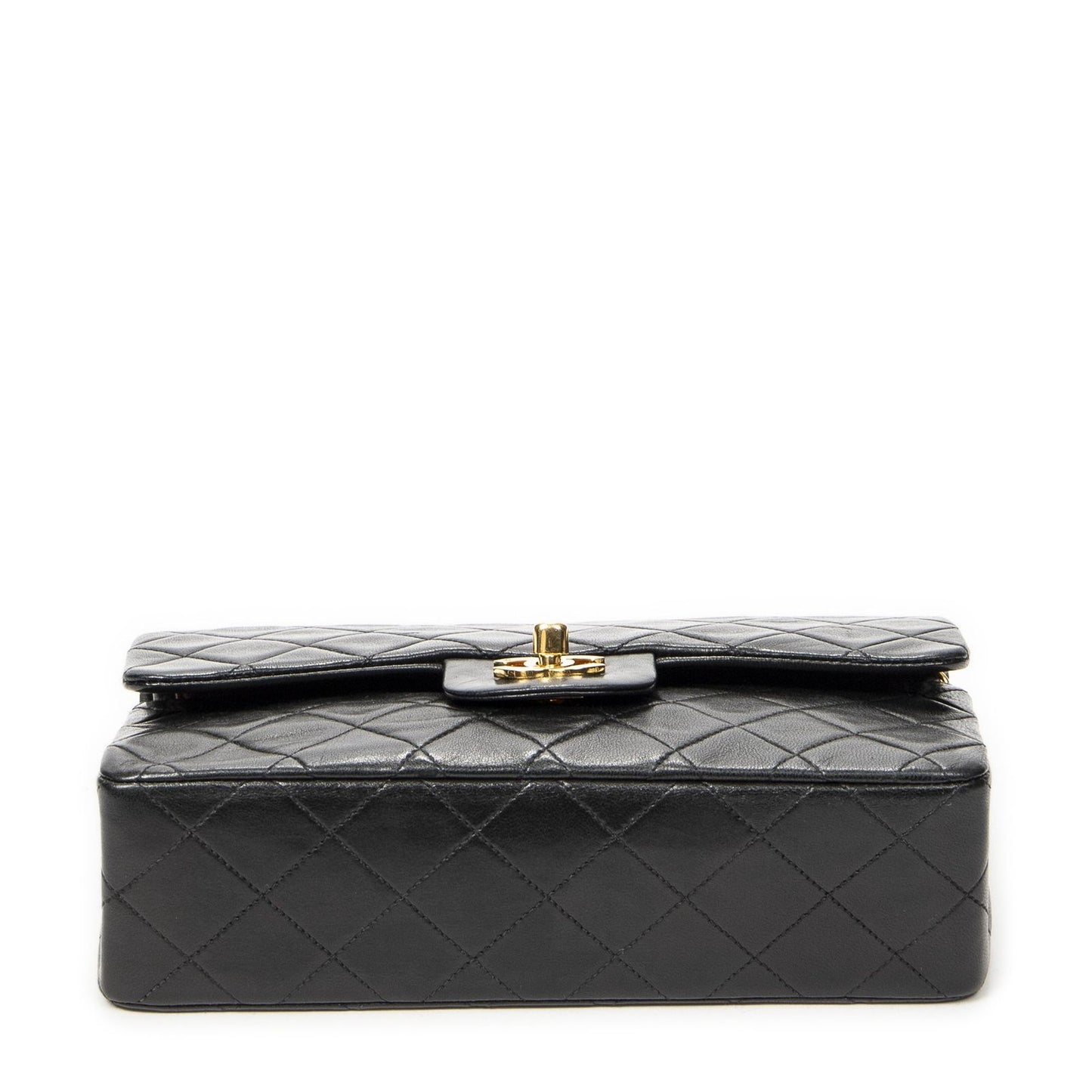 Chanel Quilted Double Flap Black Lambskin Leather — view 6