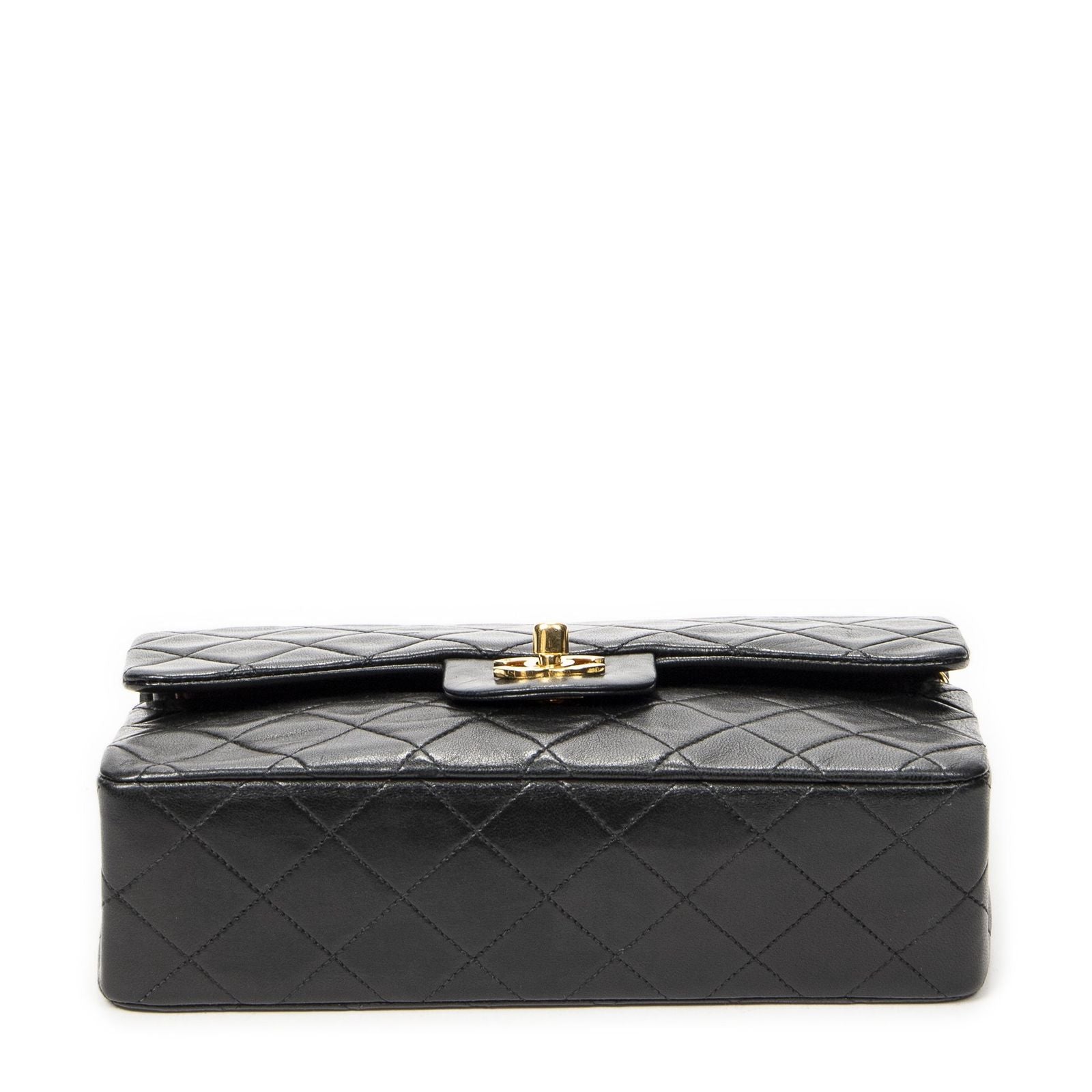 Chanel Quilted Double Flap Black Lambskin Leather — view 6