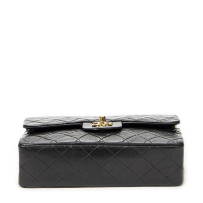 Chanel Quilted Double Flap Black Lambskin Leather — view 6