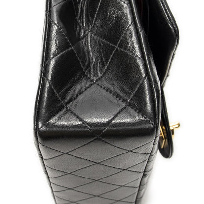 Chanel Quilted Double Flap Black Lambskin Leather — view 8