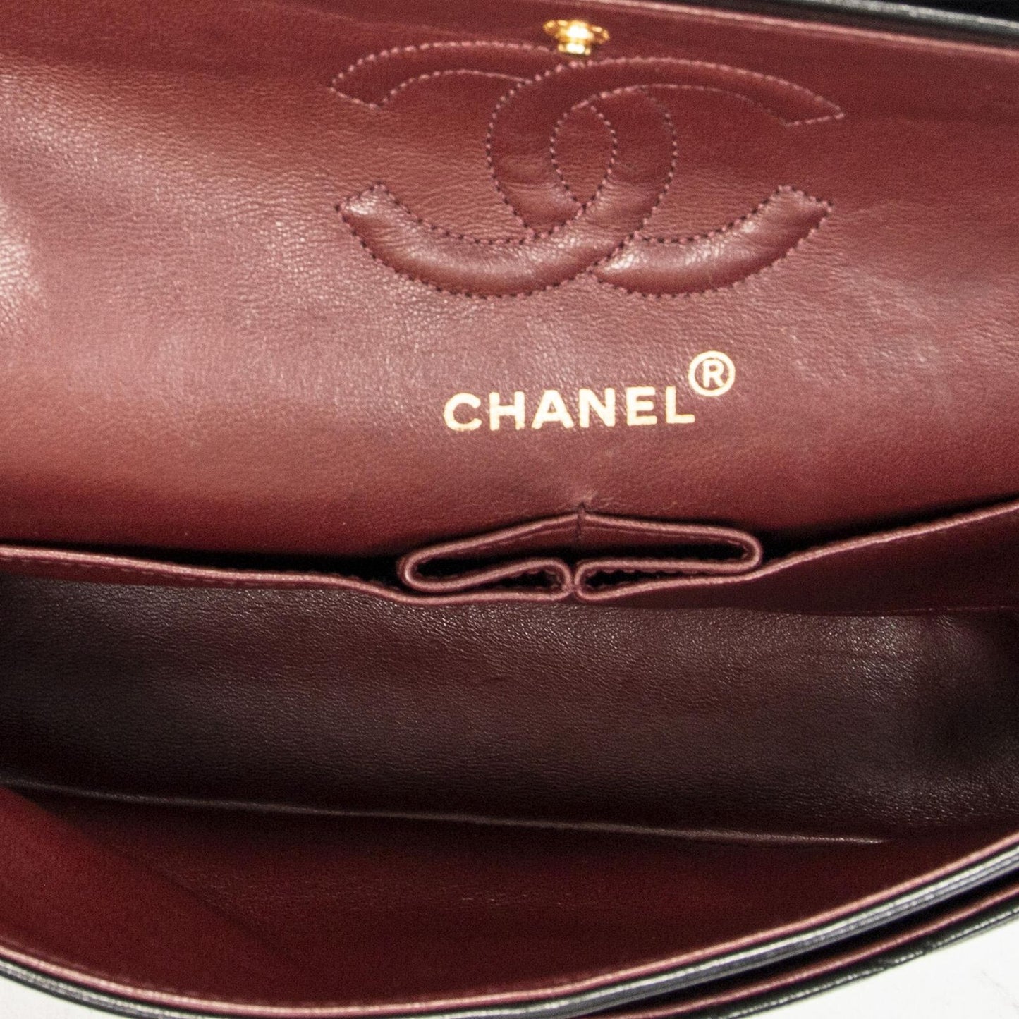 Chanel Quilted Double Flap Black Lambskin Leather — view 9