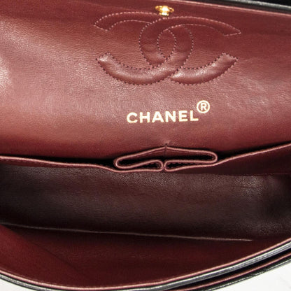Chanel Quilted Double Flap Black Lambskin Leather — view 9