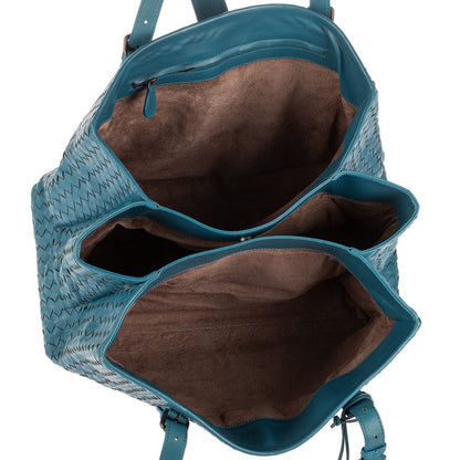 Bottega Venetaintreciatto Roma Blue Intrecciato Leather Shoulder Bag — view 9