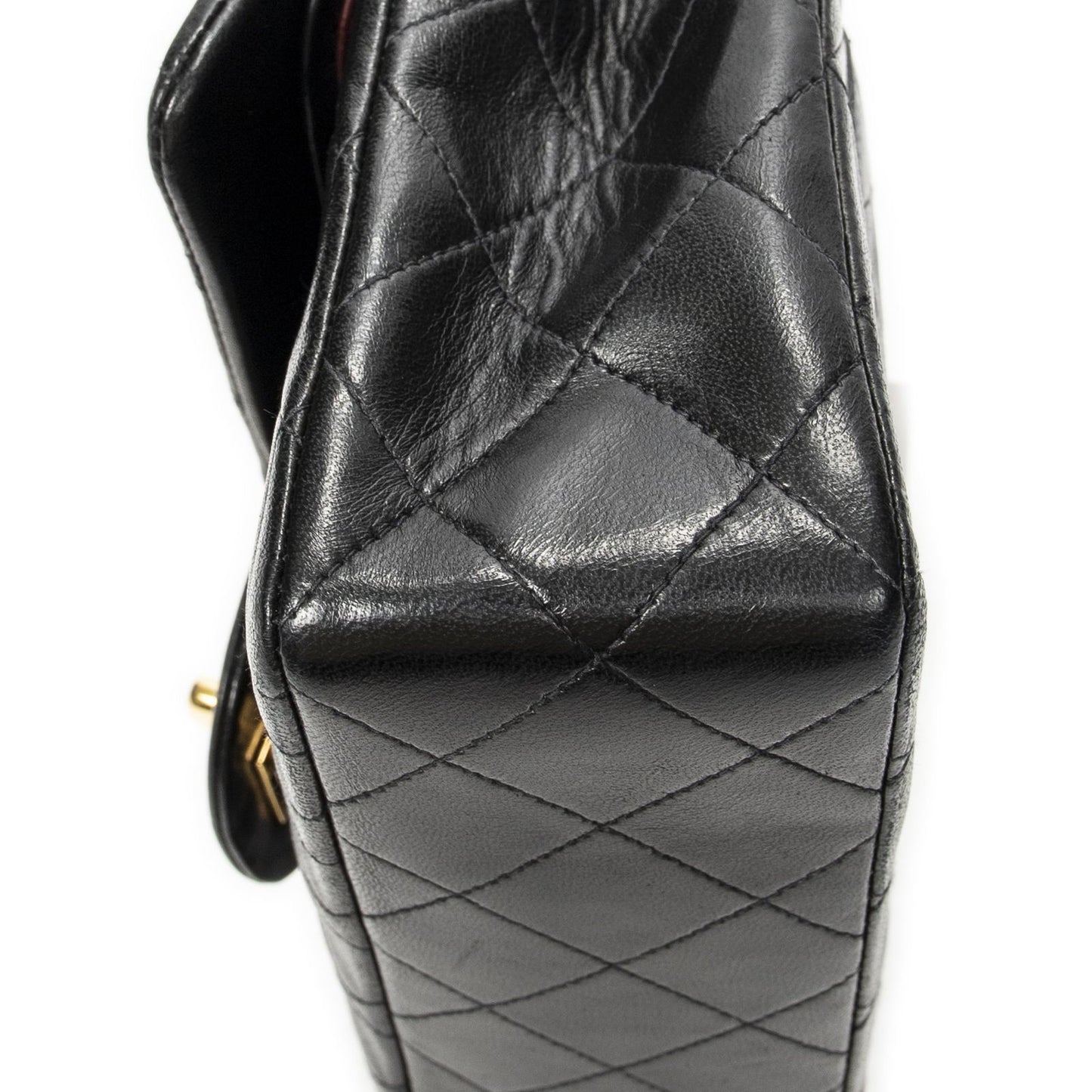 Chanel Quilted Double Flap Black Lambskin Leather — view 7