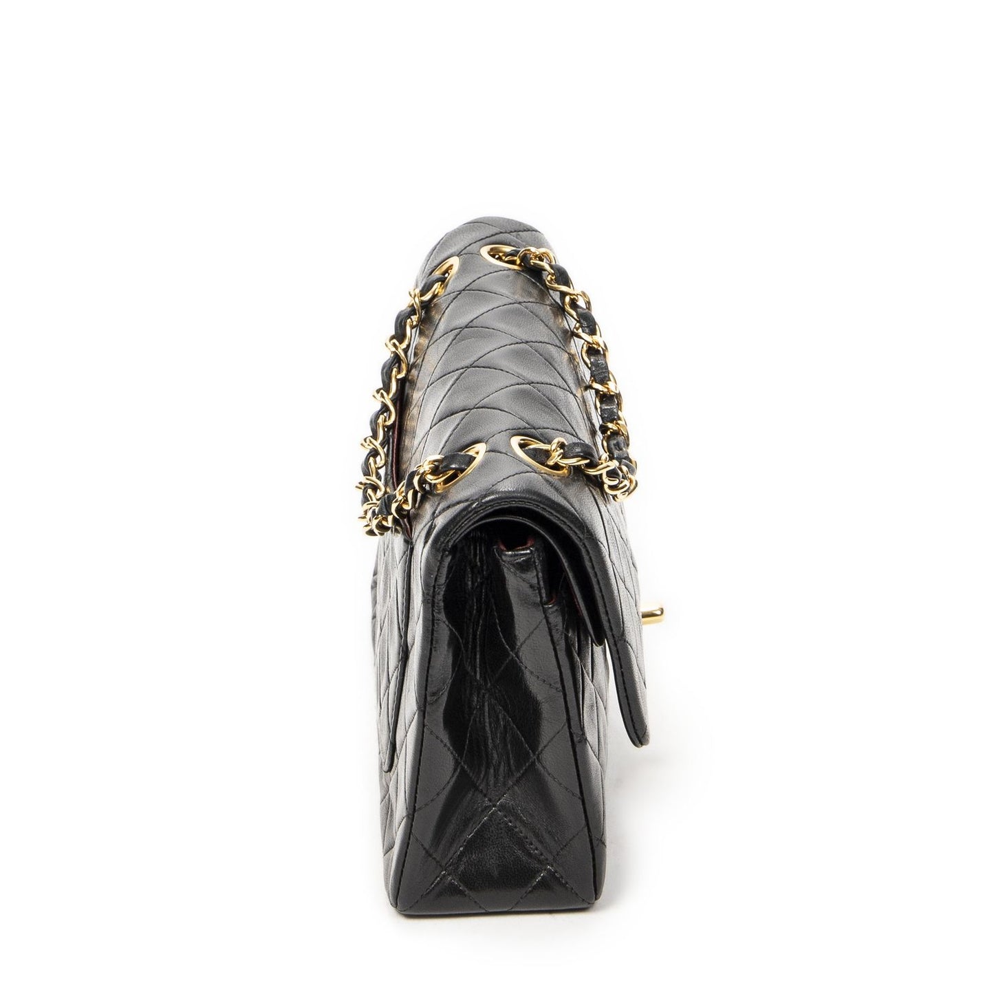 Chanel Quilted Double Flap Black Lambskin Leather — view 4