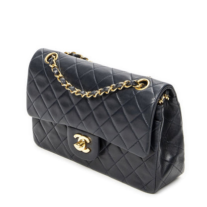 Chanel Quilted Double Flap Navy Lambskin Leather — view 2