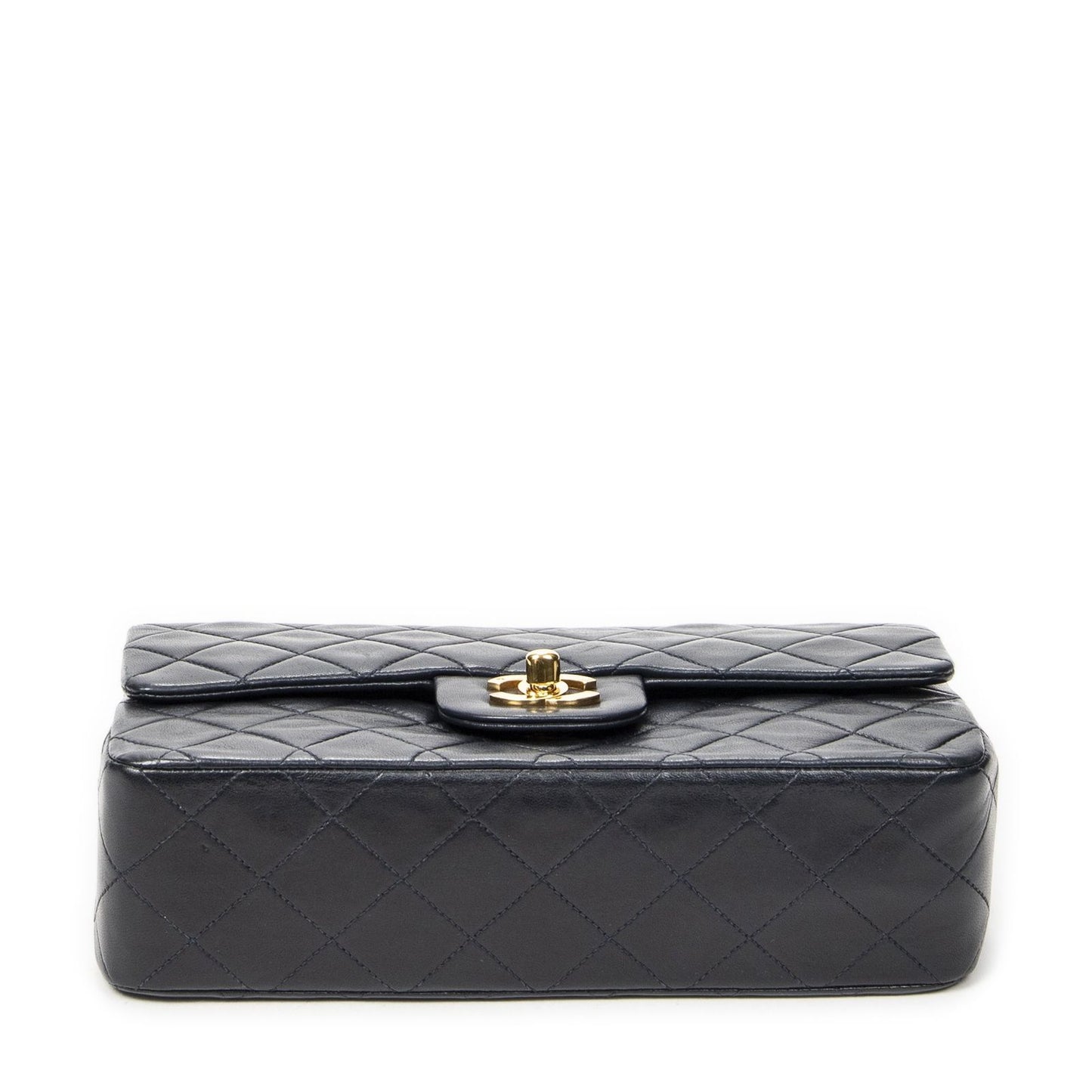 Chanel Quilted Double Flap Navy Lambskin Leather — view 6