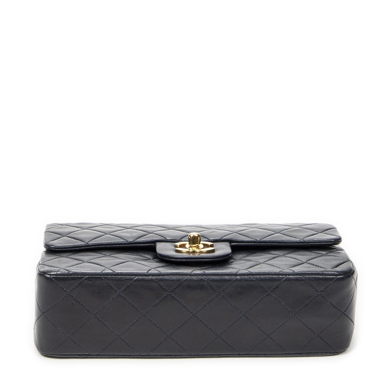 Chanel Quilted Double Flap Navy Lambskin Leather — view 6