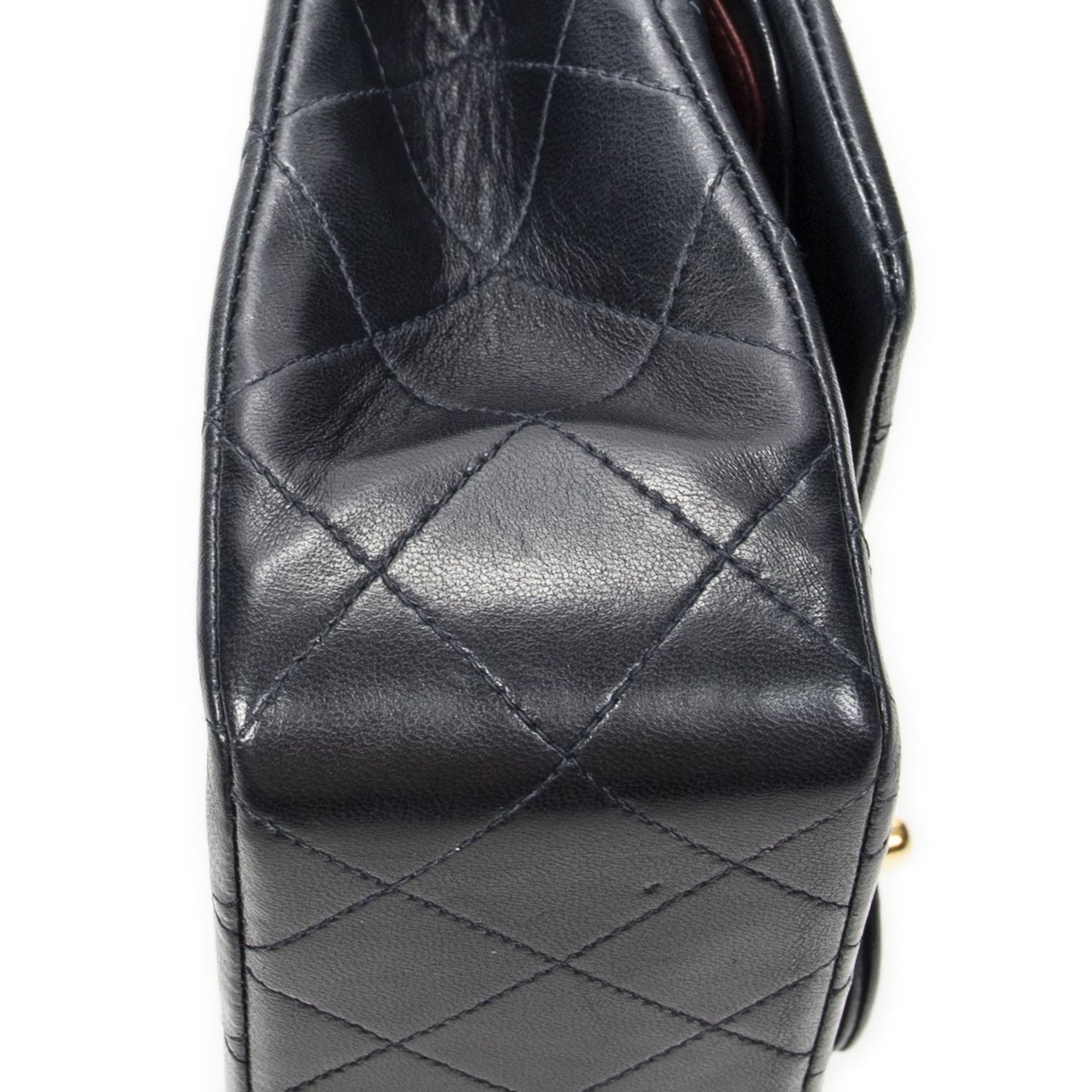 Chanel Quilted Double Flap Navy Lambskin Leather — view 7