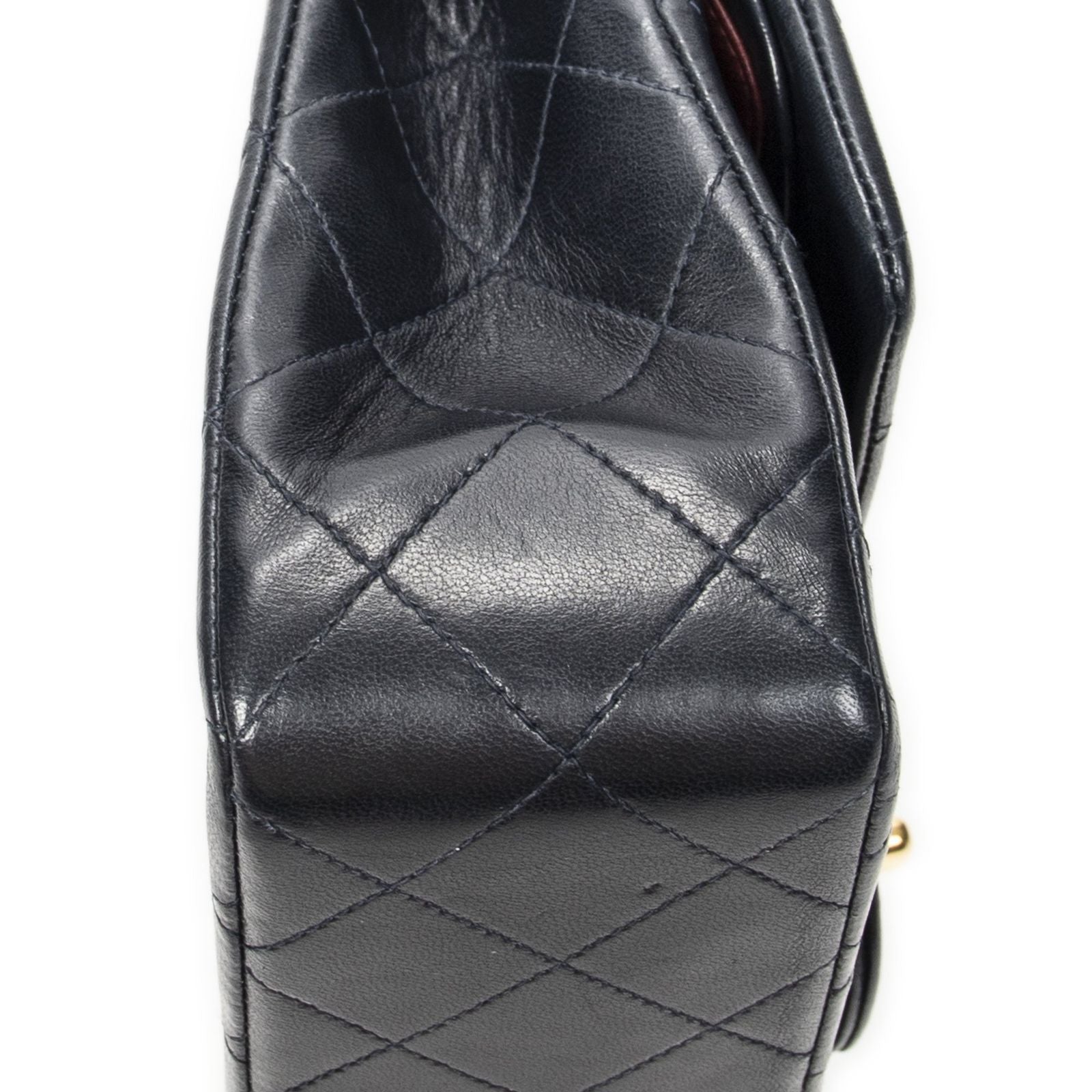 Chanel Quilted Double Flap Navy Lambskin Leather — view 7