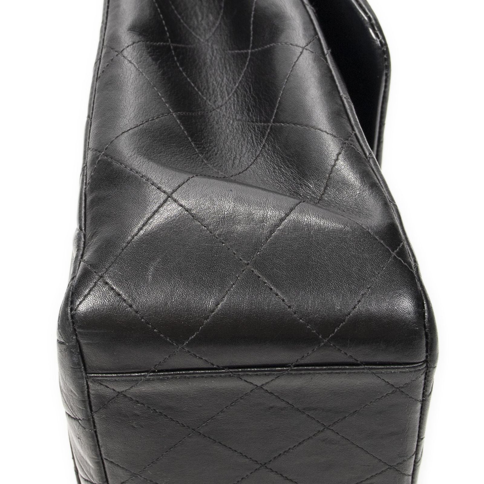 Chanel Maxi Jumbo XL Flap Black Quilted Lambskin Leather — view 7
