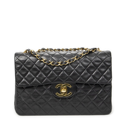 Chanel Maxi Jumbo XL Flap Black Quilted Lambskin Leather