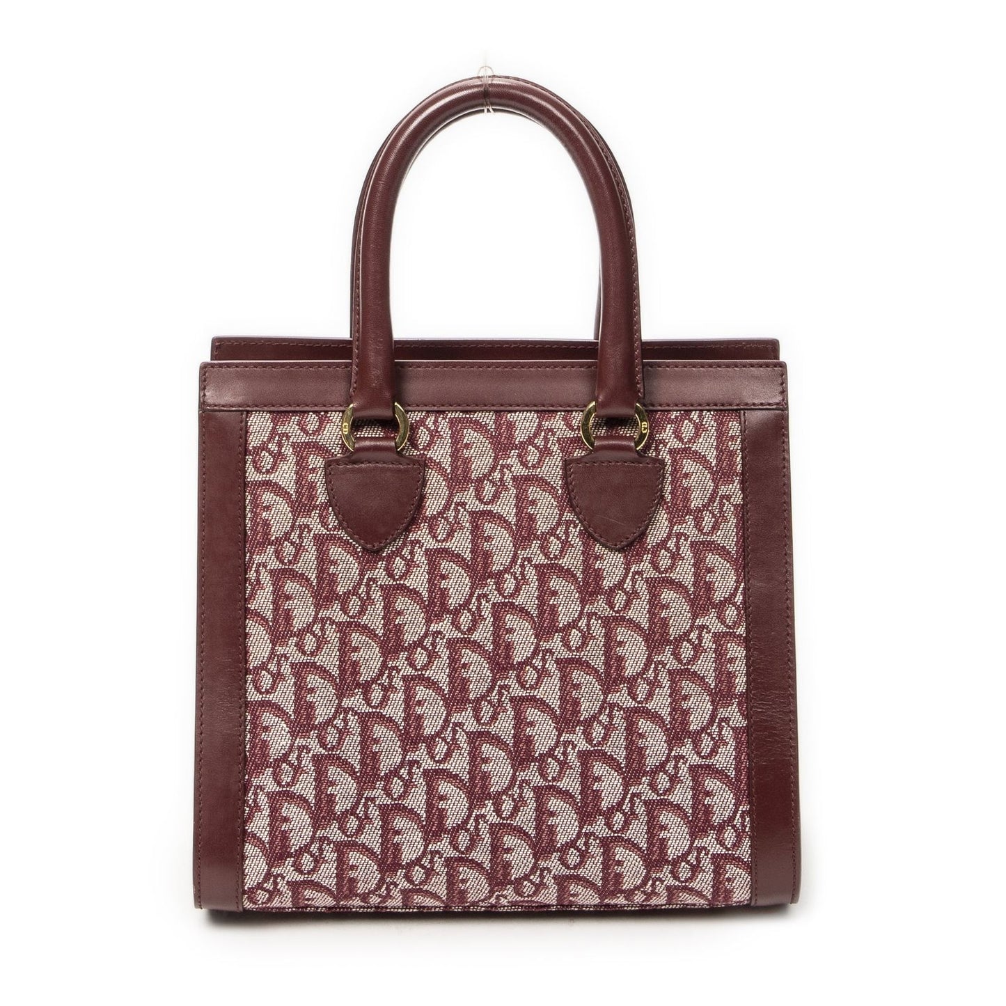 Dior Small Trotter Front Pocket Tote Burgundy Pattern Canvas — view 5