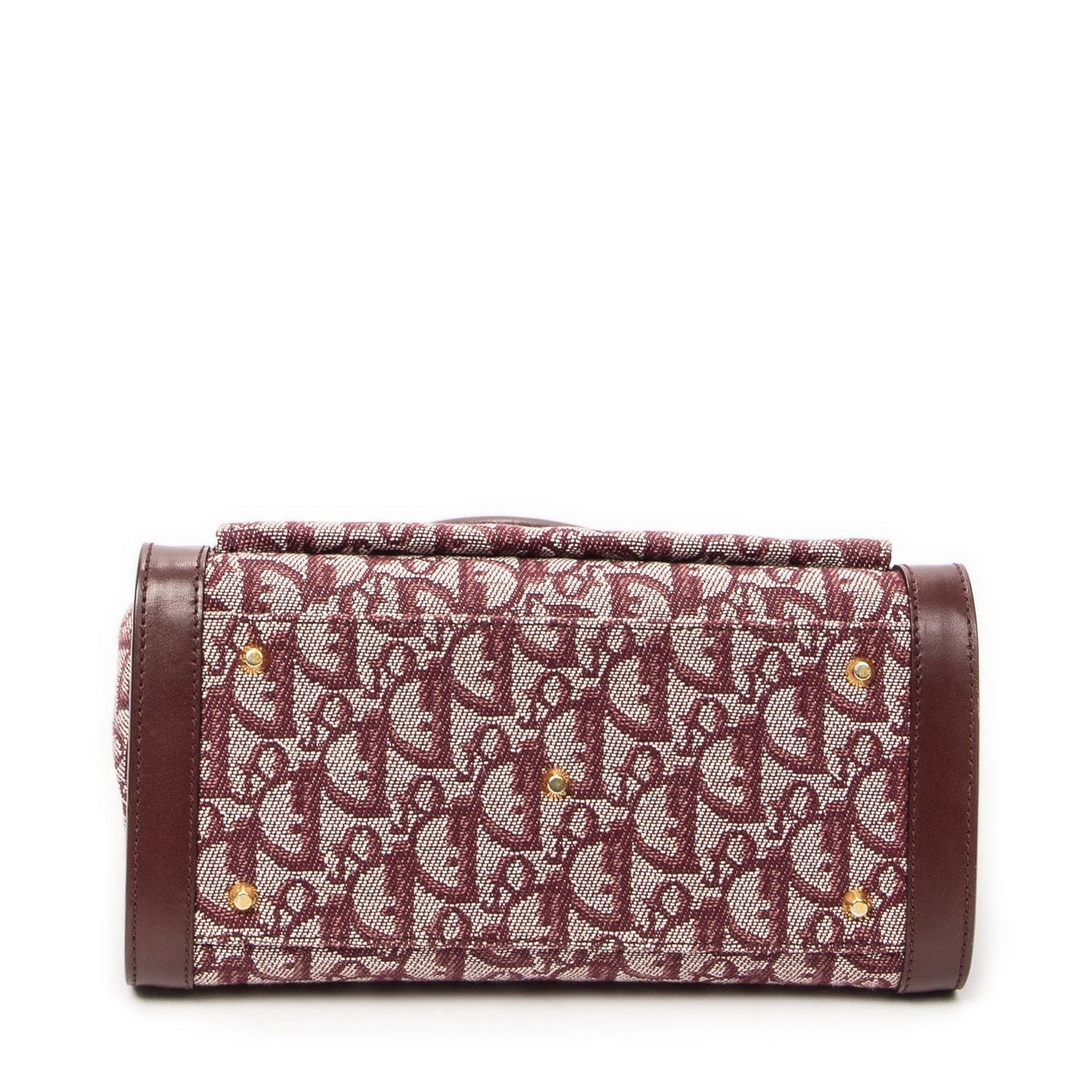 Dior Small Trotter Front Pocket Tote Burgundy Pattern Canvas — view 6