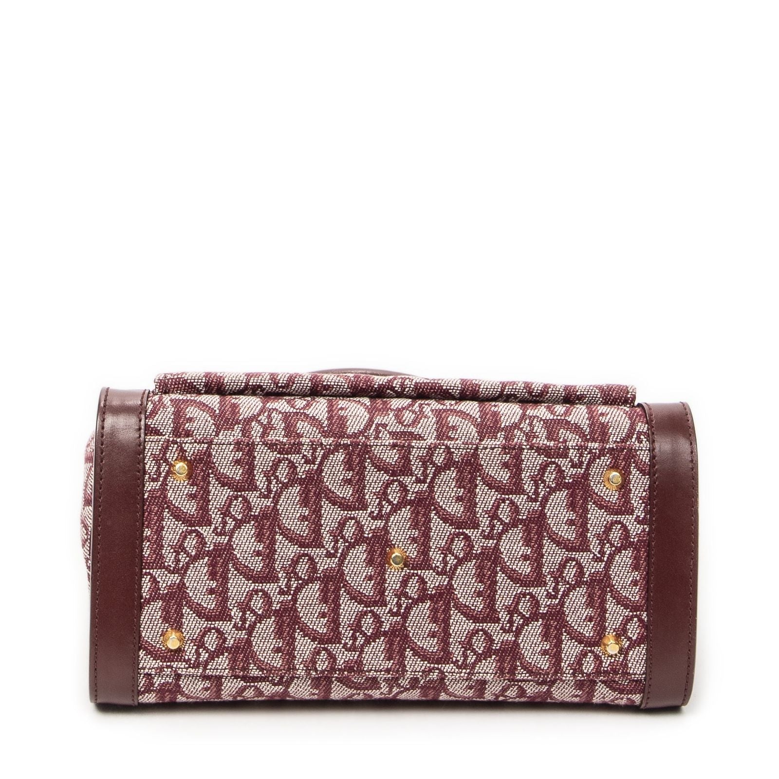 Dior Small Trotter Front Pocket Tote Burgundy Pattern Canvas — view 6