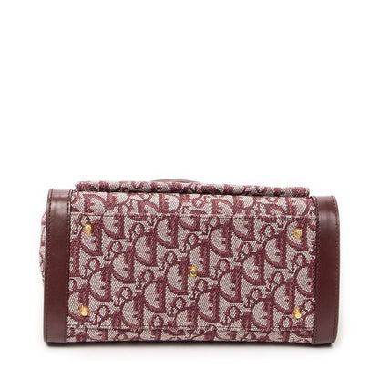 Dior Small Trotter Front Pocket Tote Burgundy Pattern Canvas — view 6